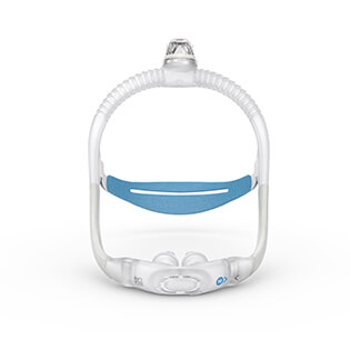 AirFit P30i quiet tube up nasal pillows mask front view-ResMed Middle East